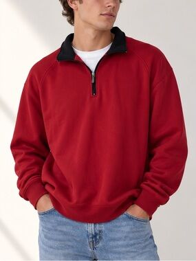 Pro Tour Performance Golf Men’s Large Red Black Quarter Zip Pullover